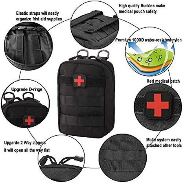 Ydmpro Tactical Pouch 4 Medical Pouch - 1000D Tactical MOLLE EMT Pouches First Aid IFAK Utility Bag with First Aid Patch and Shear