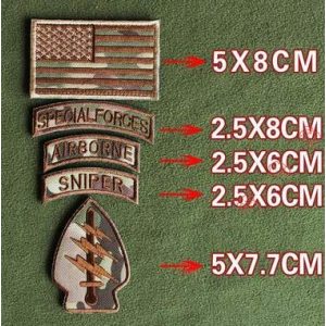 Tactical Embroidery Patch Airsoft Morale Patch 1 America Flag Special Forces Airborne Sniper Embroidery Patch Military Tactical Morale Patch Badges Emblem Applique Hook Patches for Clothes Backpack Accessories