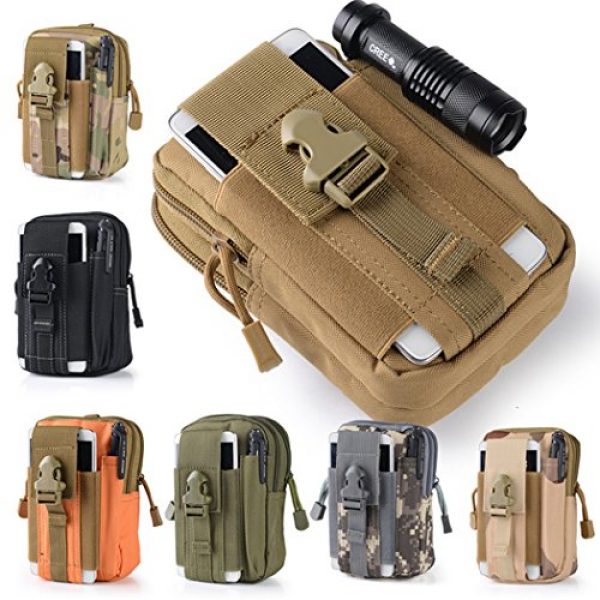 Abcsea Tactical Pouch 2 Abcsea Canvas Outdoor Tactical Wallets, Holster Military Molle Hip Waist Belt Bag Wallet Pouch Purse Phone Case with Zipper for iPhone 7 6s Plus 5S Samsung Galaxy S7 S6 LG HTC and More