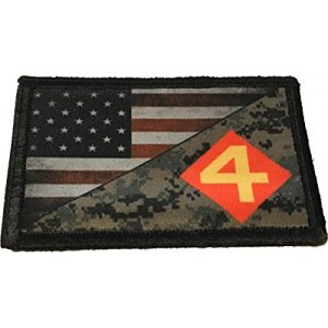 RedheadedTshirts Airsoft Morale Patch 1 USMC 4th Marine Division USA Flag Morale Patch Tactical Military. 2x3" Hook and Loop Made in The USA