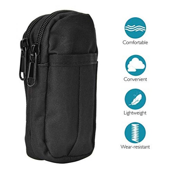 Bicaquu Tactical Pouch 5 Outdoor Waterproof Bag, Gadget Pouch, Long Time Use for Mountaineering Hiking(Black)