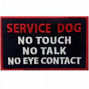 EmbTao Airsoft Morale Patch 1 Service Dog No Touch No Talk No Eye Contact Vests/Harnesses Emblem Embroidered Fastener Hook & Loop Patch