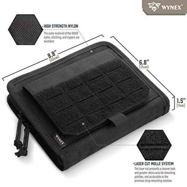 WYNEX Tactical Pouch 3 WYNEX Tactical Folding Admin Pouch, Molle Tool Bag of Laser-Cut Design, Utility Organizer EDC Medical Bag Modular Pouches Tactical Attachment Waist Pouch Include U.S Patch