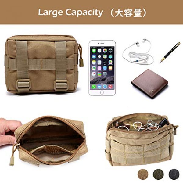 TRIWONDER Tactical Pouch 5 TRIWONDER Tactical MOLLE Horizontal Admin Pouch Utility EDC Tool Bag Military Carry Accessory Belt Hanging Waist Bag