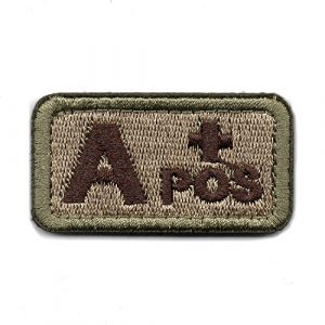 Wilde Passion Airsoft Morale Patch 1 Wilde Passion Blood Type A Positive POS Badge - Embroidered Morale Military Patch (Coyote Brown A)
