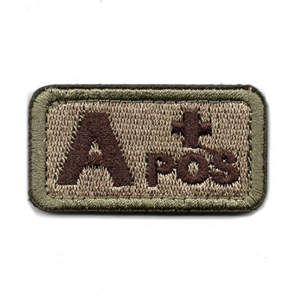 Wilde Passion Airsoft Morale Patch 1 Wilde Passion Blood Type A Positive POS Badge - Embroidered Morale Military Patch (Coyote Brown A)
