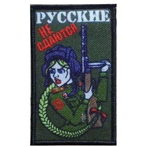ODSP Airsoft Morale Patch 2 Russians Do Not Yield, Green CSN FSB Alfa Group, AK47 Tactical Morale Military Embroidered Patch 5PCS