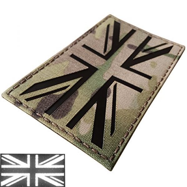 Tactical Freaky Airsoft Morale Patch 3 Big 3x5 Multicam Infrared IR UK Union Jack Flag IFF Tactical Morale Fastener Patch