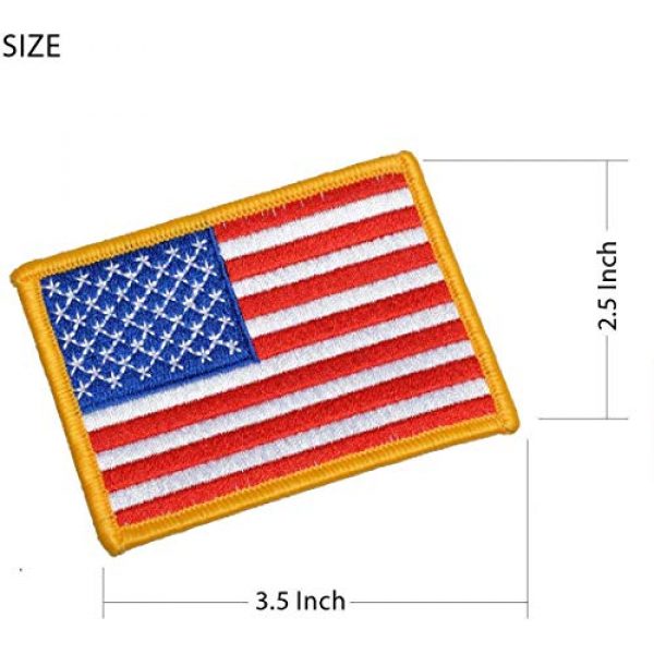 Chien Airsoft Morale Patch 2 Chien Tactical Morale Embroidery Patch Funny Military Patch USA Flag Full Embroidered Appliques for Caps Bags Vests Military Uniforms (4 Pieces USA Flags)