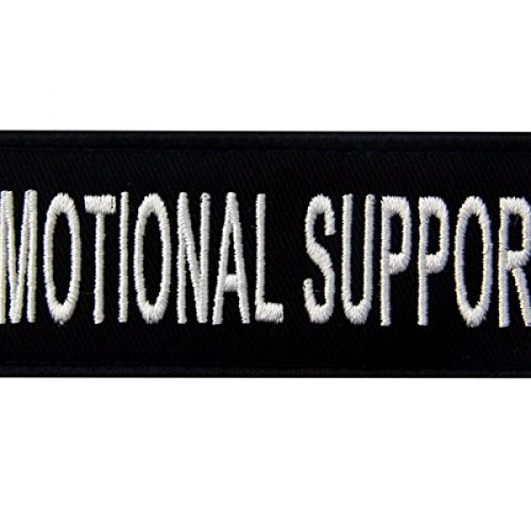 EmbTao Airsoft Morale Patch 2 Emotional Support Service Animal Vests/Harnesses Emblem Embroidered Fastener Hook & Loop Patch, 4 X 1.5 Inch