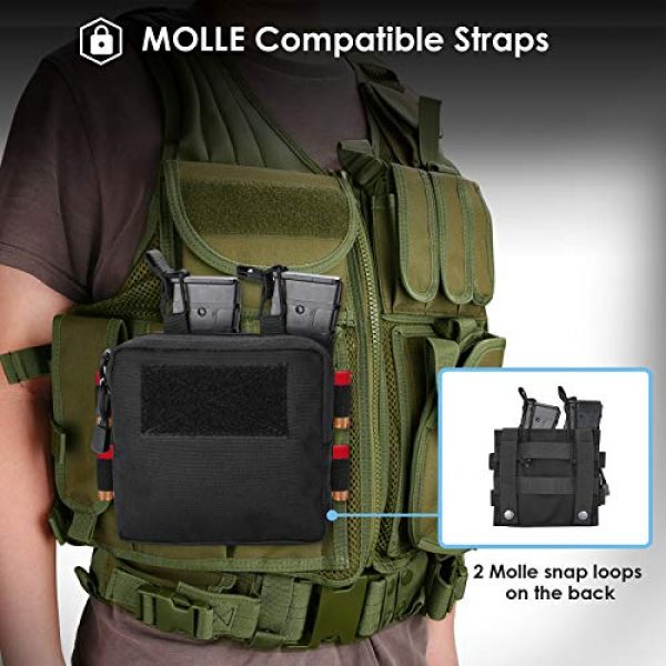 ProCase Tactical Pouch 4 ProCase Tactical Admin Molle Pouch with 2 Rifle Magazine Pouch for M4 G36 HK416 AR AK 5.56/7.62 mm Magazines -Black