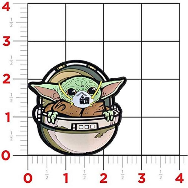 Violent Little Machine Shop Airsoft Morale Patch 4 Violent Little Machine Shop"Baby Yoda COVID Mask" PVC Morale Patch w/Velcro