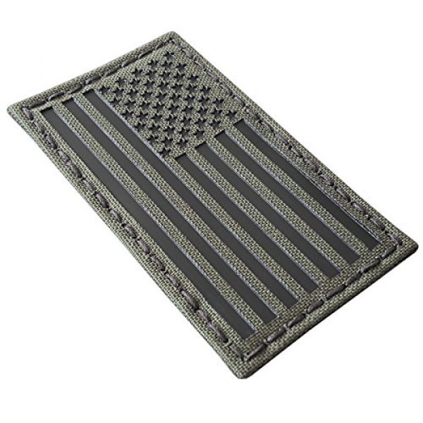 Tactical Freaky Airsoft Morale Patch 2 Olive Drab Green OD Infrared IR USA American Flag 3.5x2 IFF Tactical Morale Hook-and-Loop Patch