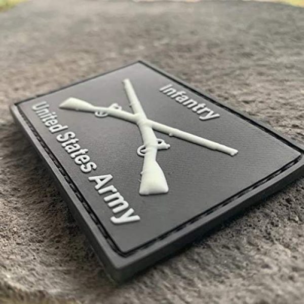 PatchOps Airsoft Morale Patch 2 PatchOps United States Army Infantry PVC Tactical Morale Patches (Glow in The Dark)