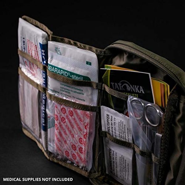 Tasmanian Tiger Tactical Pouch 7 Tasmanian Tiger First Aid Pouch, Tactical MOLLE Medical Pouch, First Aid Bag, Fully Opening Zipper, Small, Olive