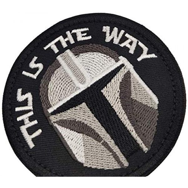 APBVIHL Airsoft Morale Patch 6 This is The Way Mandalorian Morale Patch, Fastener Hook and Loop Backing Tactical Military Embroidered Fabric Patches for Clothes Hat Backpack, 3.15 Inch, Bundle 2 Pieces