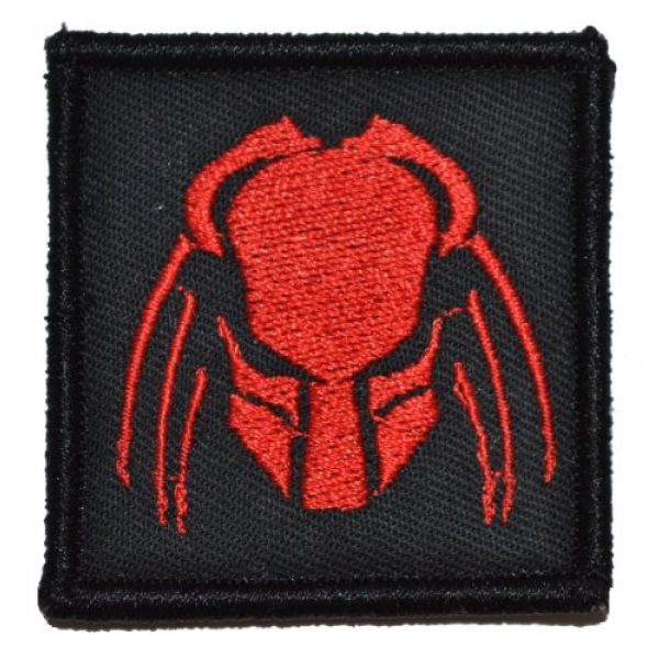 Tactical Gear Junkie Airsoft Morale Patch 1 Predator Head 2x2 Patch - Black with Red