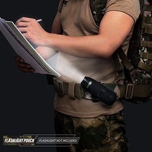LIVANS Tactical Pouch 6 LIVANS Tactical Flashlight Pouch Holster, Rotatable Flashlight Holder Belt Clip Tactical Torch Carry Case with 360 Degree Carabiner Reel Clip