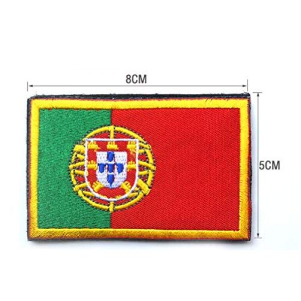 Tactical Embroidery Patch Airsoft Morale Patch 2 2pcs Portugal Flag Embroidery Patch Military Tactical Morale Patch Badges Emblem Applique Hook Patches for Clothes Backpack Accessories