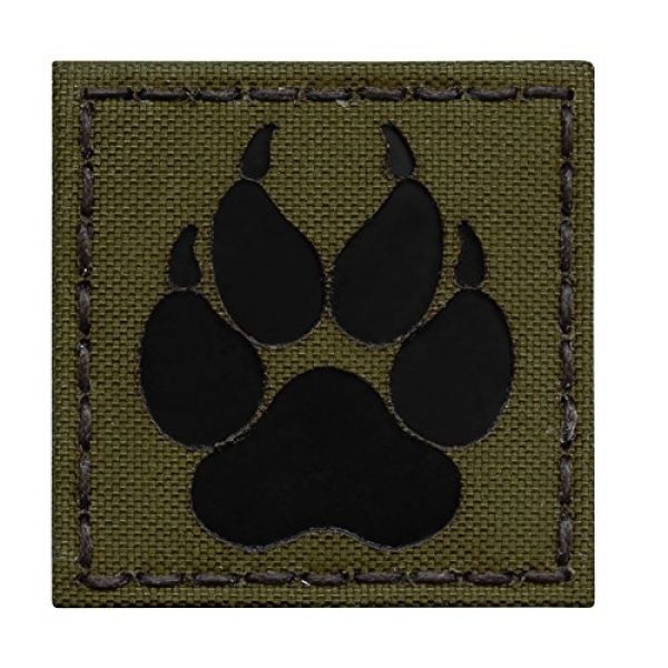 Tactical Freaky Airsoft Morale Patch 1 Olive Drab OD Green Infrared IR K9 Dog Handler Paw K-9 2x2 Tactical Morale Fastener Patch