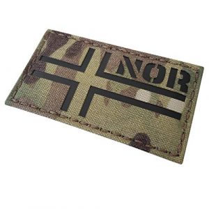 Tactical Freaky Airsoft Morale Patch 1 IR Multicam Norway Norge Flag 2x3.5 IFF Infrared Tactical Morale Hook&Loop Patch