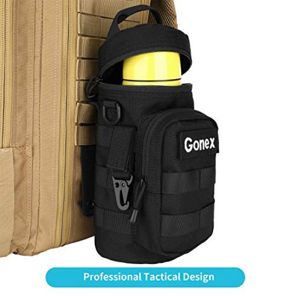 Gonex Tactical Pouch 6 Gonex Upgraded MOLLE Water Bottle Pouch, Tactical Military Bottle Holder Hydration Carrier Mesh Bottom with Belt for Backpack Camping Travel Outdoor Activities