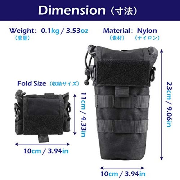 Azarxis Tactical Pouch 2 Azarxis Tactical Military MOLLE Water Bottle Pouch, Drawstring Open Top & Mesh Bottom Travel Water Bottle Bag Tactical Hydration Carrier