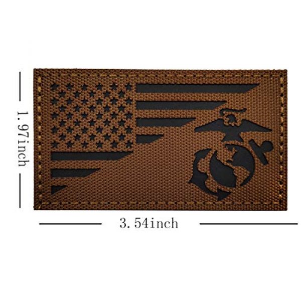 ODSP Airsoft Morale Patch 4 3 Pieces IR Reflective Patch, USA American Flag w/Marine Corps USMC Tactical Morale Fastener Hook and Loop Patches 3.54 x 1.97 inch for Hats, Clothes, Backpacks, Uniforms, Tactical Gears