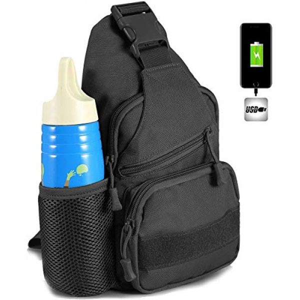 ACOMOO Tactical Backpack 3 ACOMOO Tactical Sling Bag One Strap Crossbody Mini Shoulder Backpack Black