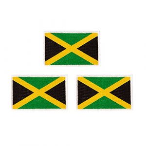 Desert Cactus Airsoft Morale Patch 1 Jamaica Flag Patch Bulk 3.5 inch x 2.25 inch State Iron On Sew Embroidered Tactical Backpack Hat Bags Jamaican (3-Pack Patch)