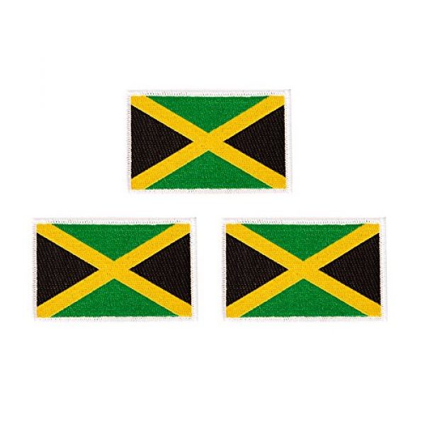 Desert Cactus Airsoft Morale Patch 1 Jamaica Flag Patch Bulk 3.5 inch x 2.25 inch State Iron On Sew Embroidered Tactical Backpack Hat Bags Jamaican (3-Pack Patch)