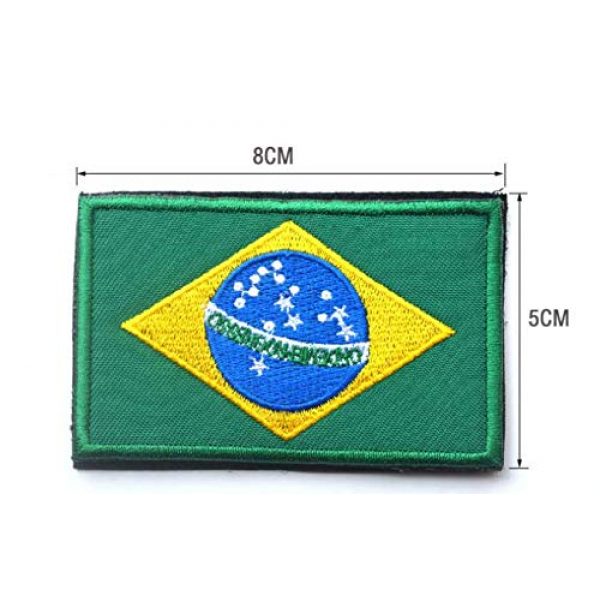 Tactical Embroidery Patch Airsoft Morale Patch 2 2pcs Brazil Flag Embroidery Patch Military Tactical Morale Patch Badges Emblem Applique Hook Patches for Clothes Backpack Accessories
