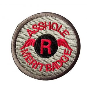 Tactical Embroidery Patch Airsoft Morale Patch 1 Asshole Merit Badge Tactical Embroidery Patch Hook & Loop Morale Patch Military Patch for Clothing Accessory Backpack Armband (color4)