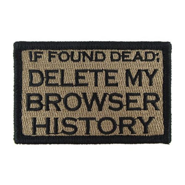 Morale Tags Airsoft Morale Patch 1 If Found Dead Delete My Browser History Funny Hook and Loop Fully Embroidered Morale Tags Patch (Coyote and Black)