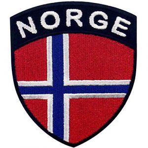 EmbTao Airsoft Morale Patch 1 EmbTao Norway Shield Flag Patch Embroidered Applique Iron On Sew On Norwegian National Emblem