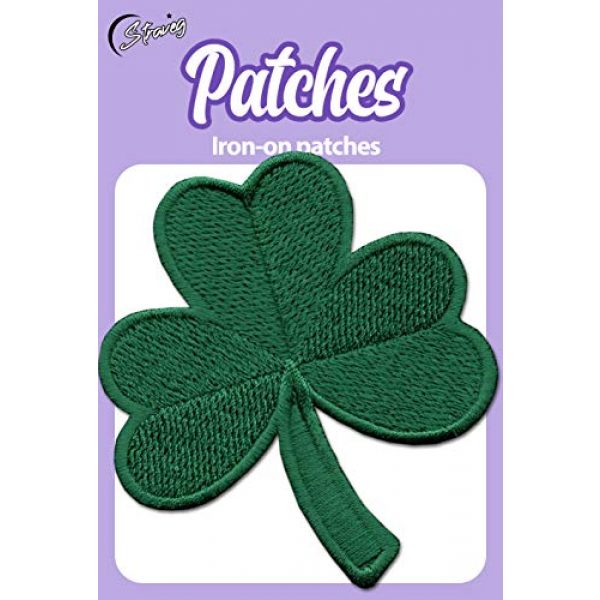 Straveg Airsoft Morale Patch 1 Iron On Patches -Green Irish Clover Patch 1pcs Iron On Ireland Patch Lucky Shamrock Embroidered Applique S-83