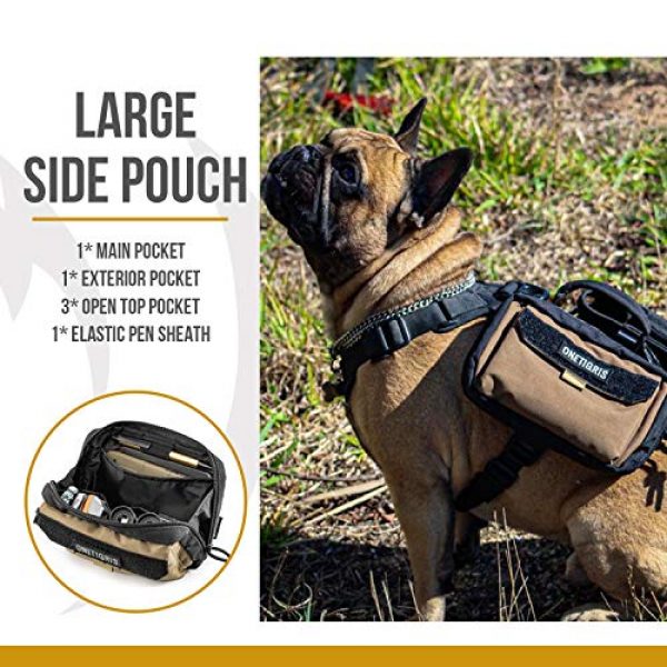 OneTigris Tactical Pouch 4 OneTigris Horizontal EDC Pouch Utility MOLLE Tool Bag Organizer with Phone Pocket & Patch Panel