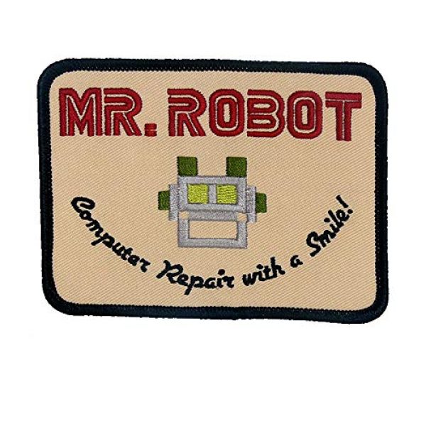 Mr Patches Airsoft Morale Patch 2 Mr. Robot Fsociety TV Show Tan (Set of 2) - Iron on and Sew on Embroidery Patch - Can Be Ironed onto Anything You Can Iron: Costume, Bag, Shirts, Jeans, Hats, etc. By Mr. Patches