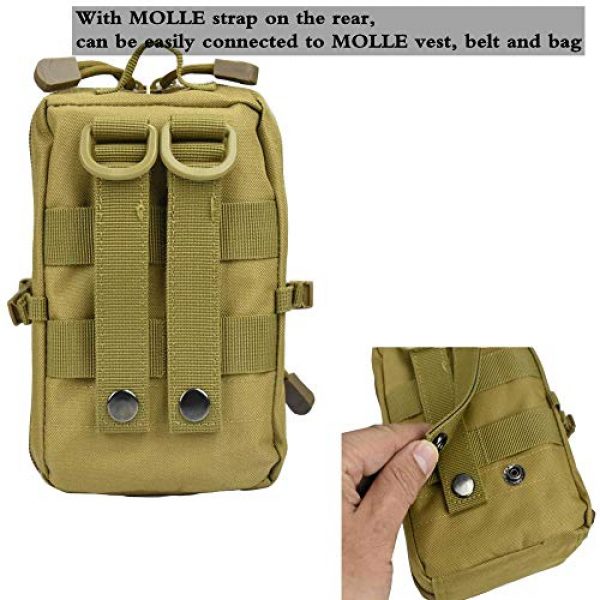 JFFCE Tactical Pouch 7 JFFCE Compact Tactical Waist Pack,Molle Pouch with Zipper,Pouch for Belt,Fanny Pack Pocket with Detachable Strap for Sports Travel Hiking Running Cycling Camping,Backpack Accessories