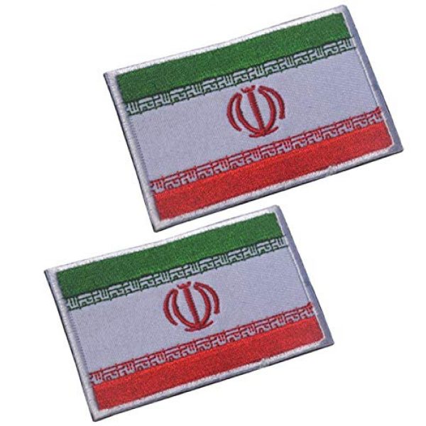 Tactical Embroidery Patch Airsoft Morale Patch 1 2pcs Iran Flag Embroidery Patch Military Tactical Morale Patch Badges Emblem Applique Hook Patches for Clothes Backpack Accessories