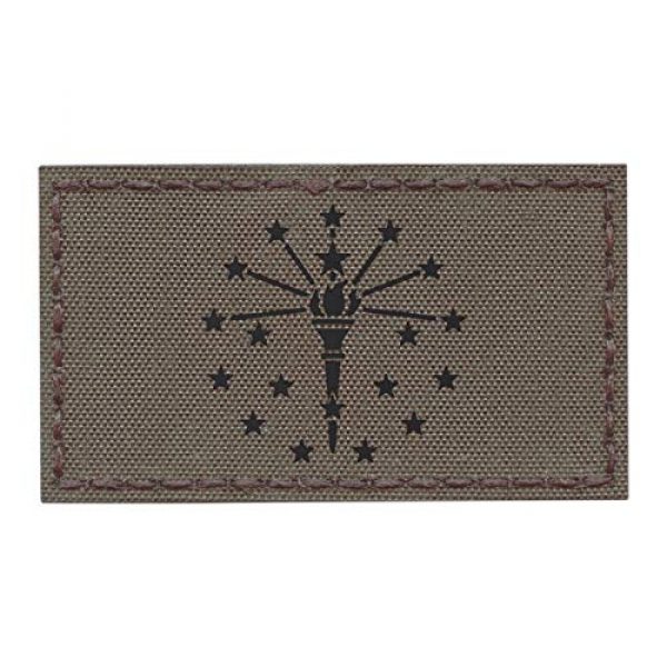 Tactical Freaky Airsoft Morale Patch 1 IR Ranger Green Indiana State Flag 2x3.5 Infrared IFF Tactical Morale Hook-and-Loop Patch