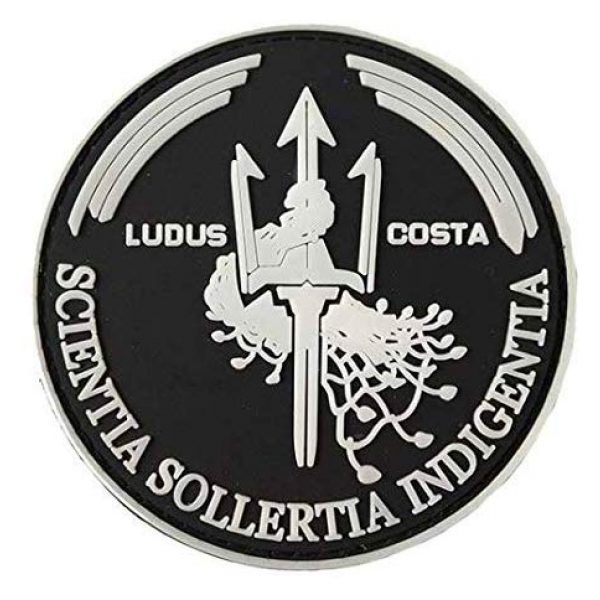 PVC PATCH Airsoft Morale Patch 1 Costa Ludus Trident Military Hook Loop Tactics Morale PVC Patch