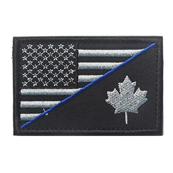 Tactical Embroidery Patch Airsoft Morale Patch 1 Thin Blue Line USA & Canada Flag Tactical Embroidery Patch Hook & Loop Morale Patch Military Patch for Clothing Accessory Backpack Armband