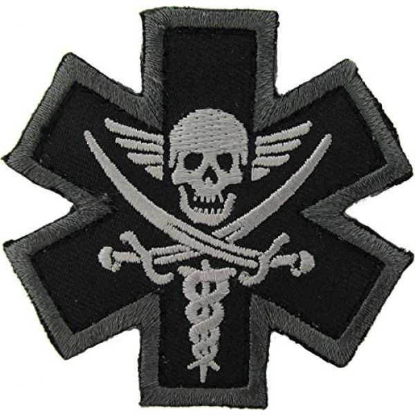 Milspec Airsoft Morale Patch 1 MilSpec Monkey Tactical Medic Pirate Morale Patch (SWAT (Black))