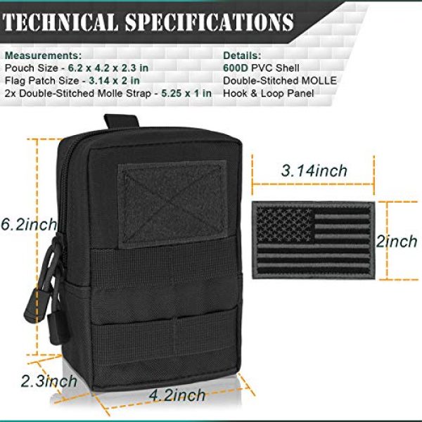 YDa Tactical Pouch 2 YDa Molle Pouch 2 Pack Tactical EDC Pouch Organizer for Tactical Backpack