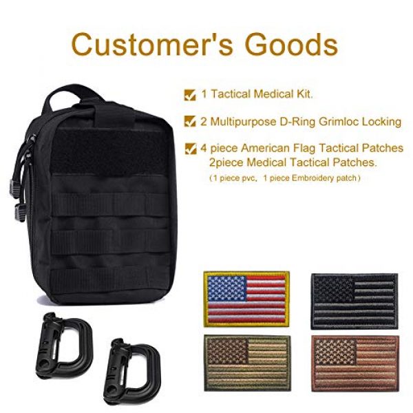 R.SASR Tactical Pouch 3 Tactical Medical Molle Pull Away Pouch, Tactical MOLLE Utility Pouch (Black)