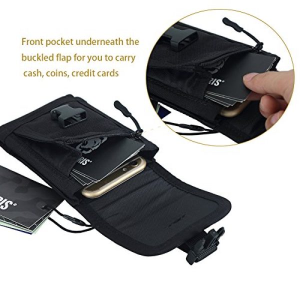 OneTigris Tactical Pouch 3 OneTigris MOLLE Phone Pouch Upgraded Version for 4.7" 5.5" Phone with Slim Case (Black)
