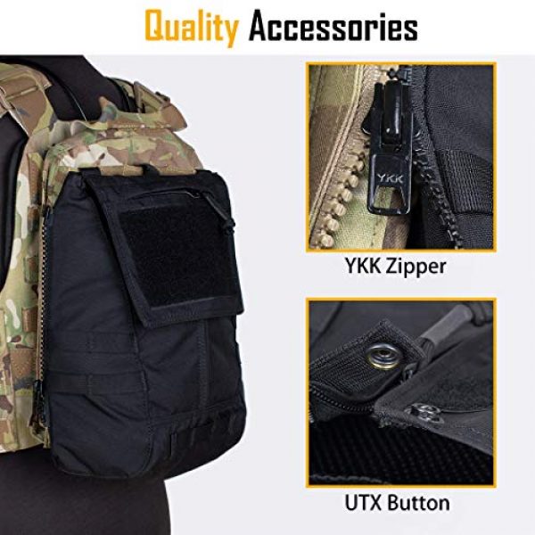 IDOGEAR Tactical Pouch 4 IDOGEAR Tactical Zip-on Panel Pouch Military Backpack Vest Accessory Bag for CPC AVS JPC2.0