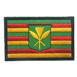 Tactical Embroidery Patch Airsoft Morale Patch 1 Kanaka Maoli Hawaii Native Hawaiian Flag Tactical Embroidery Patch Hook & Loop Morale Patch Military Patch for Clothing Accessory Backpack Armband