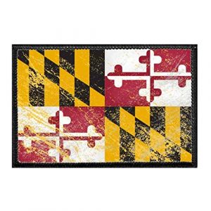 P PULLPATCH Airsoft Morale Patch 1 Maryland State Flag - Color - Distressed Morale Patch | Hook and Loop Attach for Hats, Jeans, Vest, Coat | 2x3 in | by Pull Patch